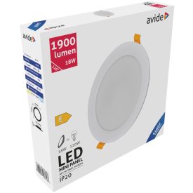   Avide LED Beépíthető Kerek Mennyezeti Lámpa Műanyag 18W CW 6400K