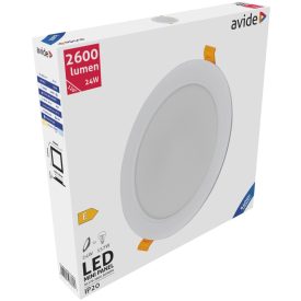  Avide LED Beépíthető Kerek Mennyezeti Lámpa Műanyag 24W CW 6400K