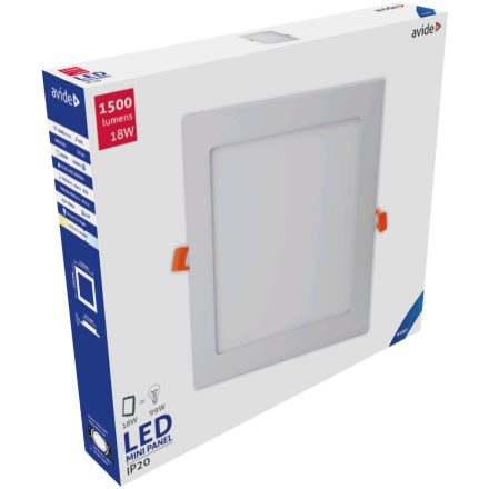 Avide LED Beépíthető Négyzetes Mennyezeti Lámpa ALU 18W CW 6400K