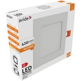  Avide LED Beépíthető Négyzetes Mennyezeti Lámpa ALU 6W NW 4000K