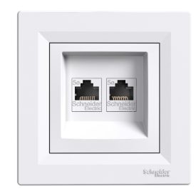 Asfora 2xRJ45 dupla számítógép aljzat, Cat5e