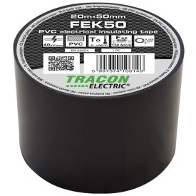 Szigetelőszalag fekete (20mx50mm) Tracon