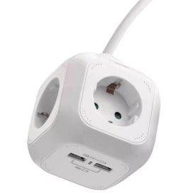 Elosztó 4x2P + 2xUSB kocka 2fm