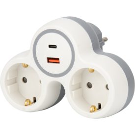 Köztes dugalj kettes USB-A+C